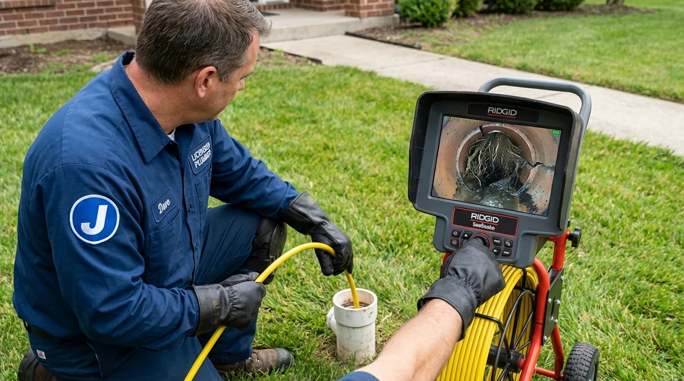 Sewer camera inspection being performed by Johns Plumbing LLC in Satsuma