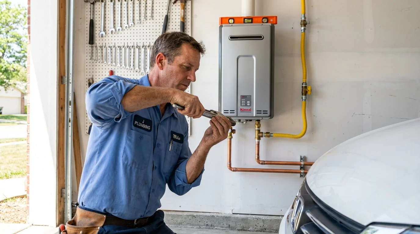 Tankless water heater installation by a Johns Plumbing LLC plumber in Satsuma